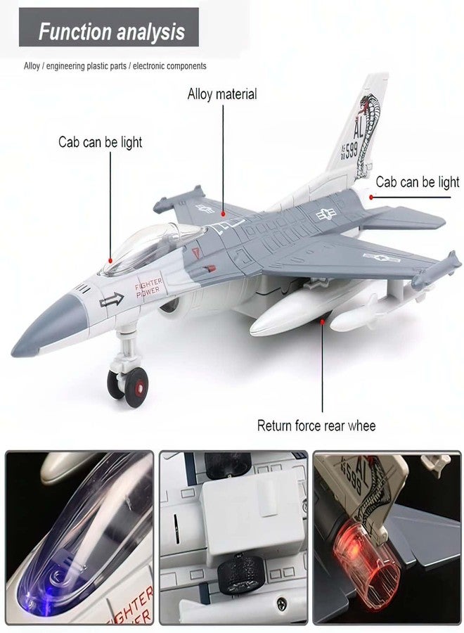 Lynkaye F-16 Fighting Falcon Thunderbirds Model Army Air Force Military Airplane Model Kit with Fun Lights and Sounds, Suitable for Military Enthusiasts to Acquire. (Grey White) - Image 5
